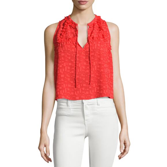 IRO Ragnhild Sleeveless Textured Boxy Top Orange S - Picture 13 of 13